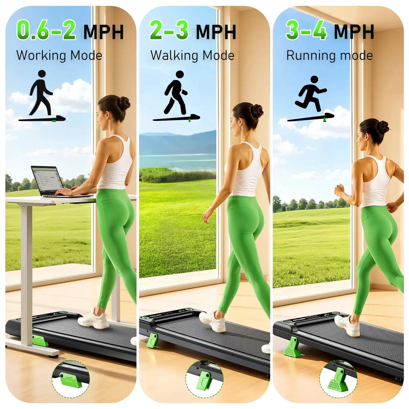 Akluer Walking Pad, Under Desk Treadmill with Incline for Home Office 2.5HP Portable Walking Treadmill with 300 Lbs Weight Capacity Walking Machine, Remote Control, LED Display