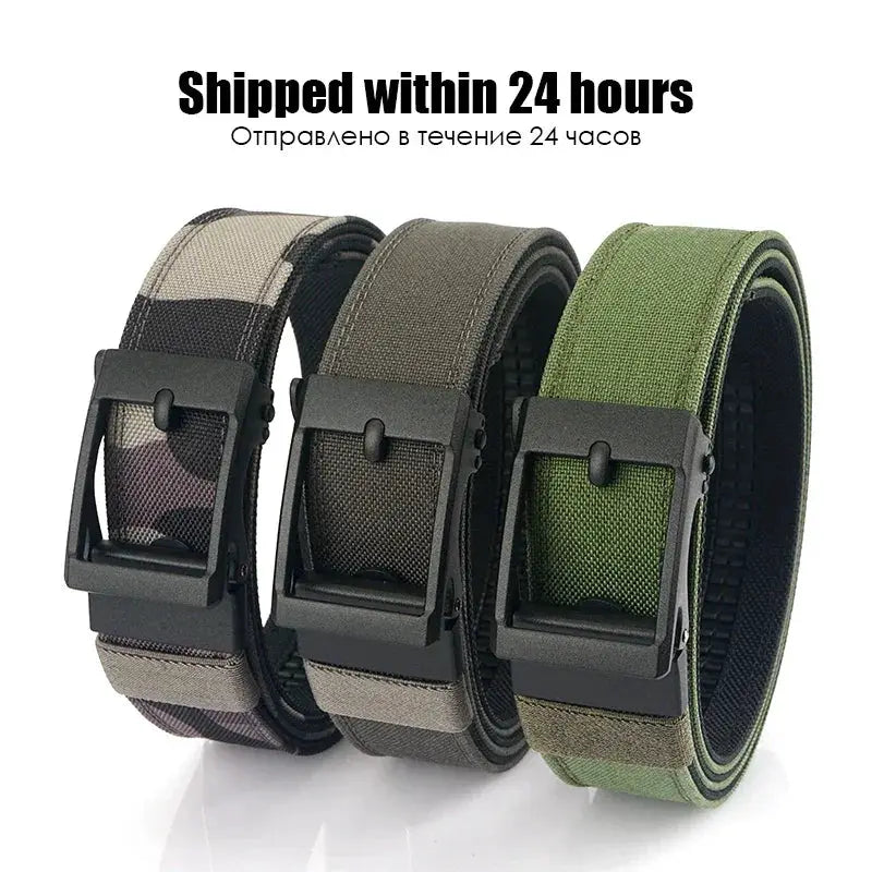 Tactical Belt For Men Metal Automatic Buckle 1100D Nylon