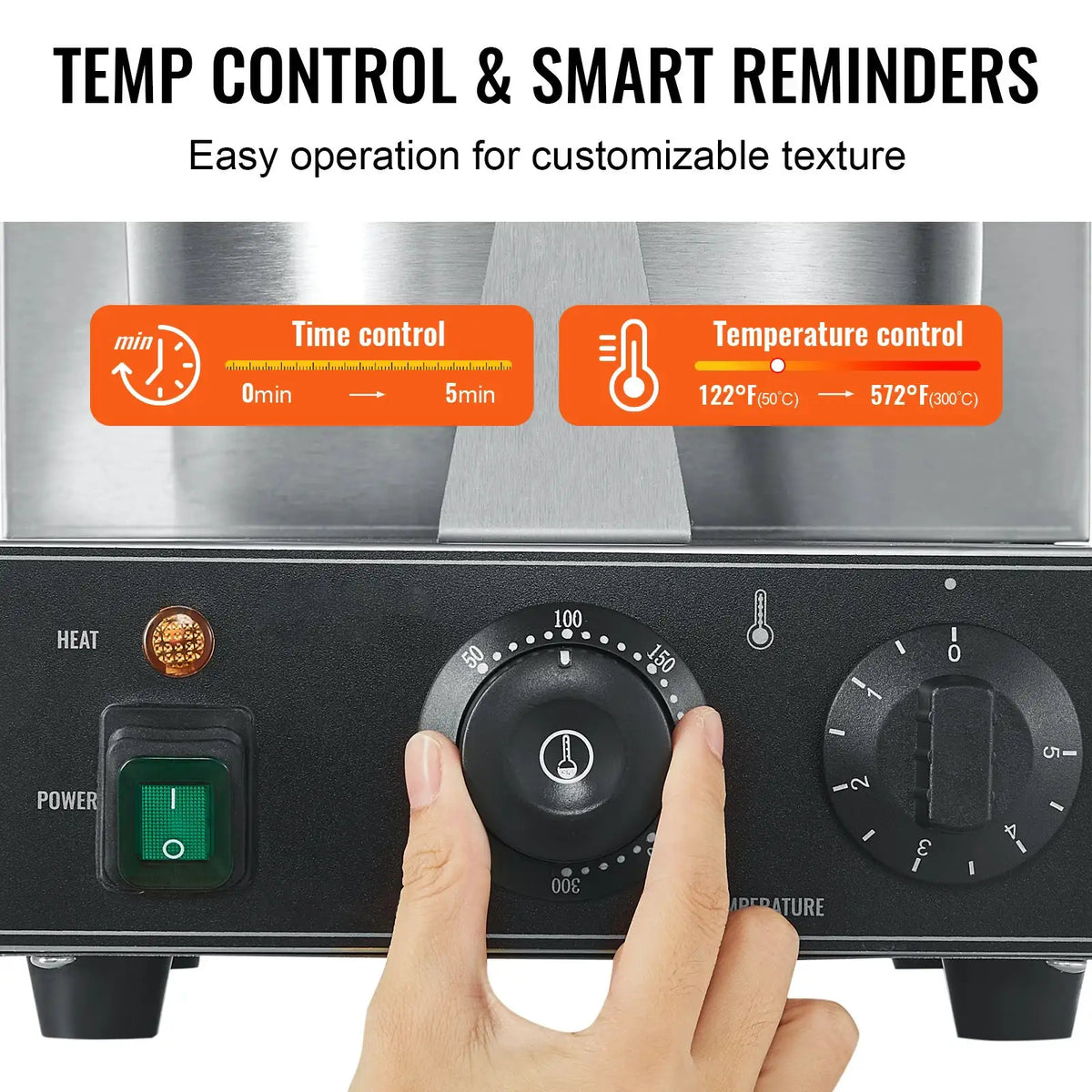 SucceBuy Commercial Waffle Maker Round Waffle Baker Machine — product view 3