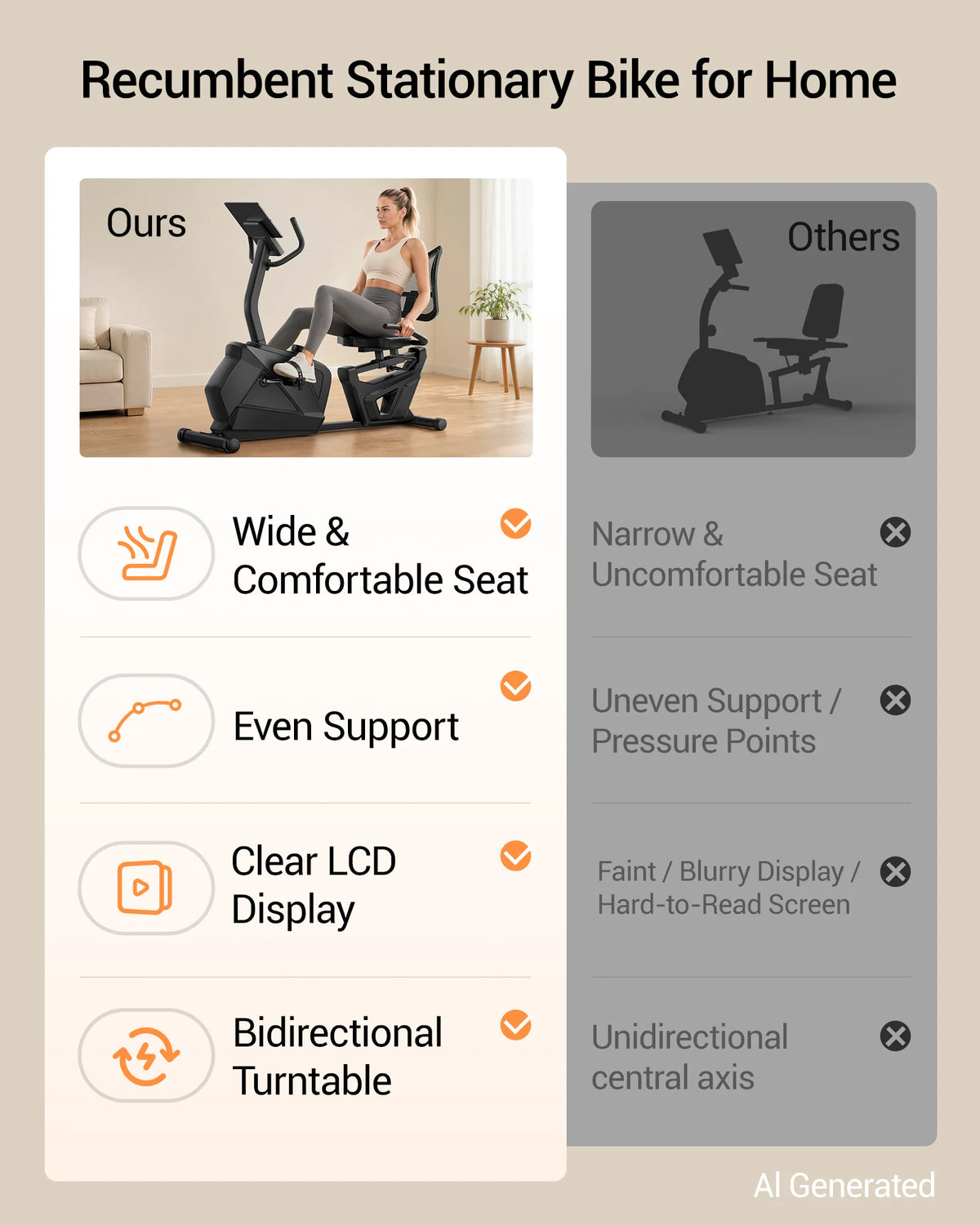ROBORE CBR80 Recumbent Exercise Bike