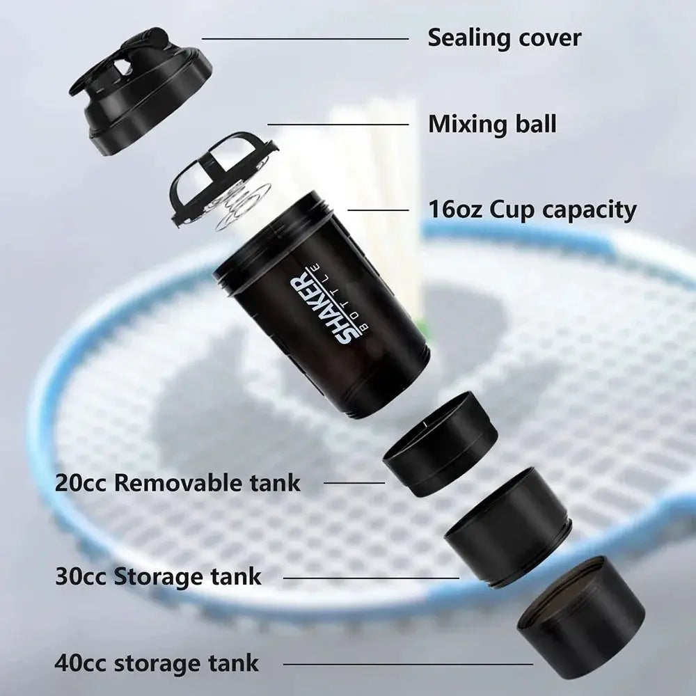 3 Layer Shaker Protein Bottle For Body Building And Exercise