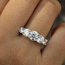 Round Moissanite Ring in Sterling Silver Stackable
