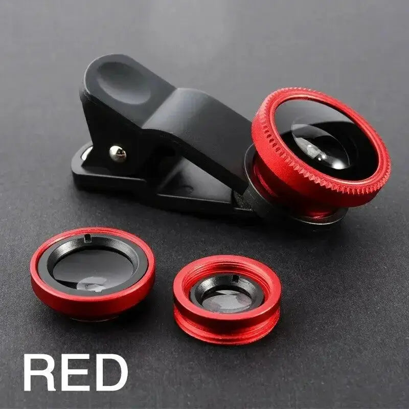 3in1 Fisheye Lens For Phone 0.67x Wide Angle Macro Kit