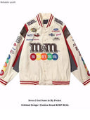 Vintage Letter Heavy Industry Loose Embroidered Uniform