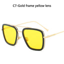 Tony Stark Inspired Unisex Square Frame Sunglasses Retro