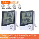 Electronic Temperature Humidity Meter with Clock Indoor Outdoor Weather Station
