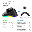 RGB Gaming Mouse Dock - Qi Fast Charge
