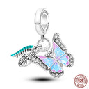 Real Sterling Silver Colorful Butterfly