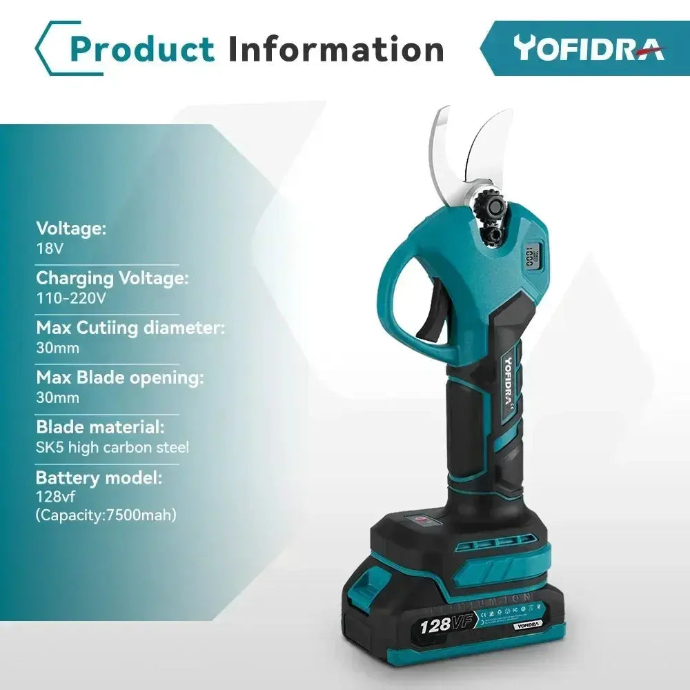 Yofidra 30mm Cordless Brushless Electric Pruning Shears - OurLum.com