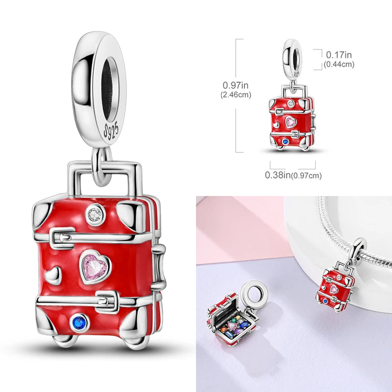 Red Series Charm Beads Sterling