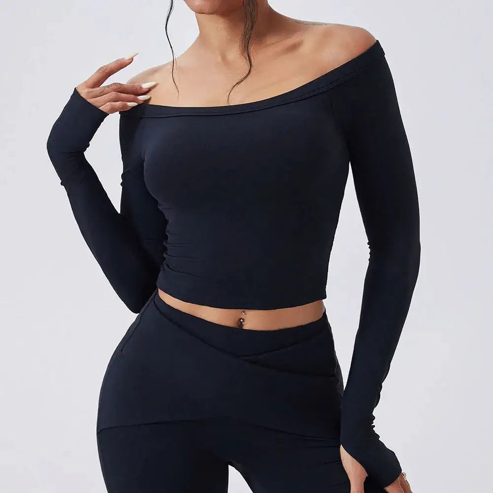 Yoga Shirts Cloud Hide Sexy Long Sleeve Top — product view 9