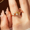 Gold Filled Moissanite Open Ring