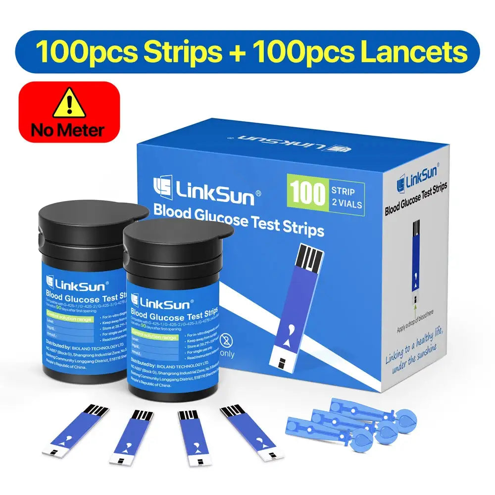 LinkSun G-425-1 Blood Glucose Meter 50/100 pcs Test Strips and Lancets Diabetes Medical Glucosemeter Testing Blood Sugar Tester