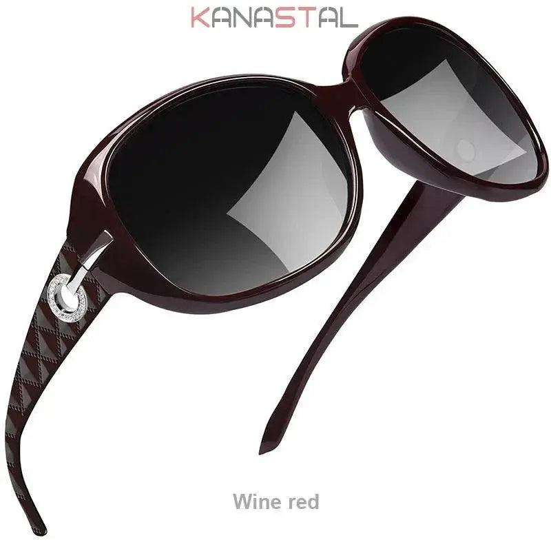 Stylish Womens Polarized UV400 Sunglasses Retro Frame