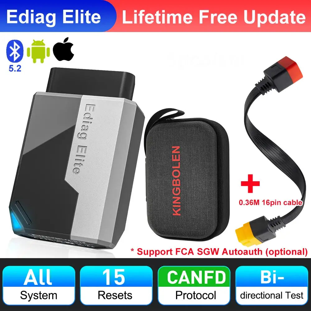 [Lifetime Free Update] 2026 KINGBOLEN Ediag Elite All System Car Diagnostic 15 Resets CAN FD Bi-directional Test Auto Scanner