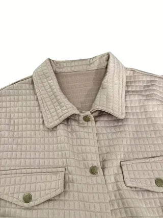 Plus Size Lapel Outfit Set