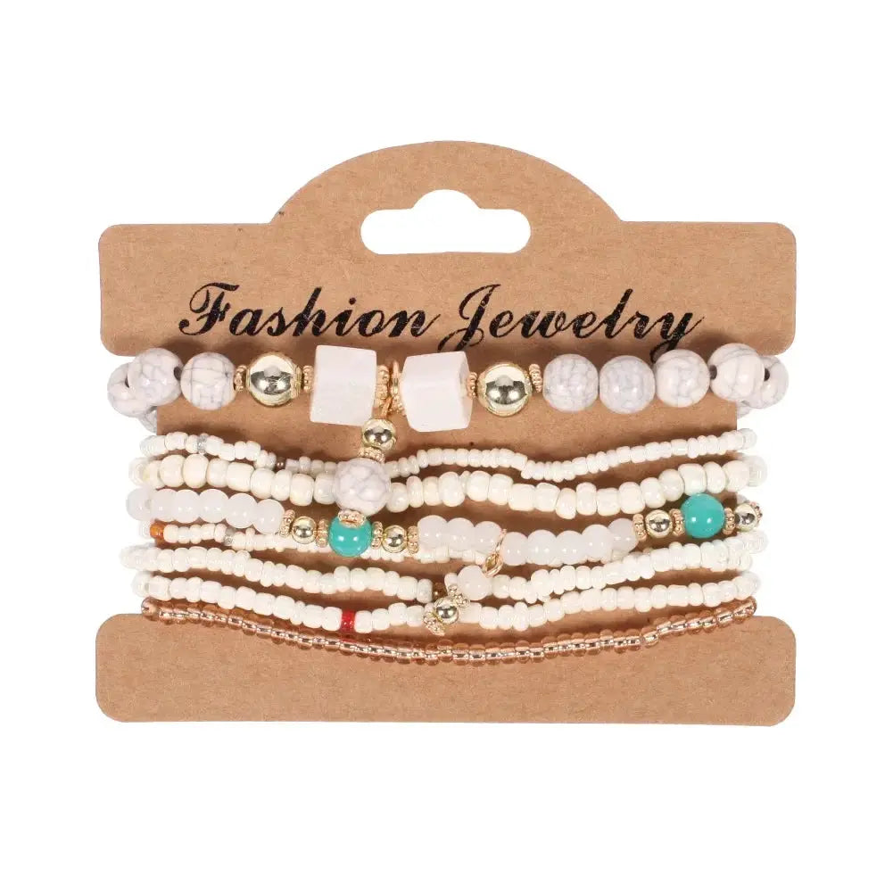 Bohemian Handmade Beads Bracelet Set For Women Summer