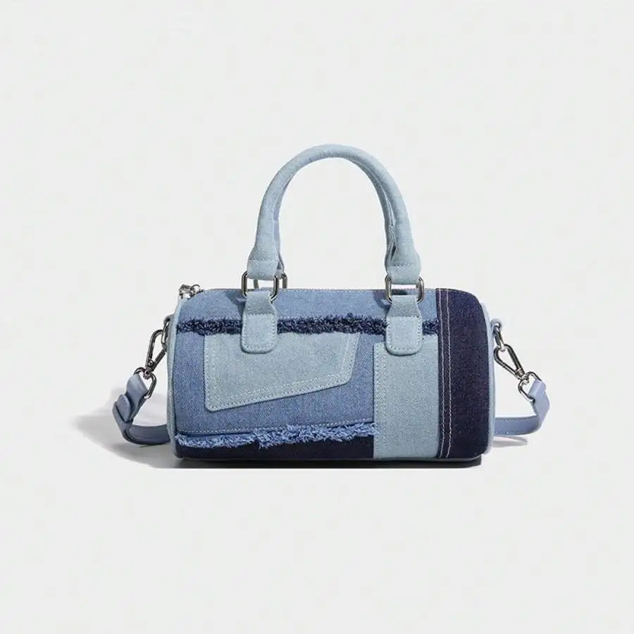 Niche Design Splicing Denim Crossbody