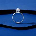 Sterling Silver Silver Moissanite Rose Cut Ring