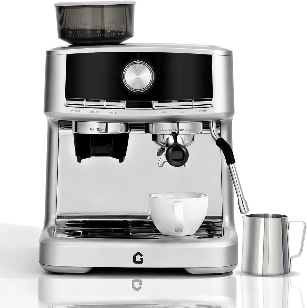 Espresso Machine with Grinder, Italian Semi-Automatic Pressure — product view 8