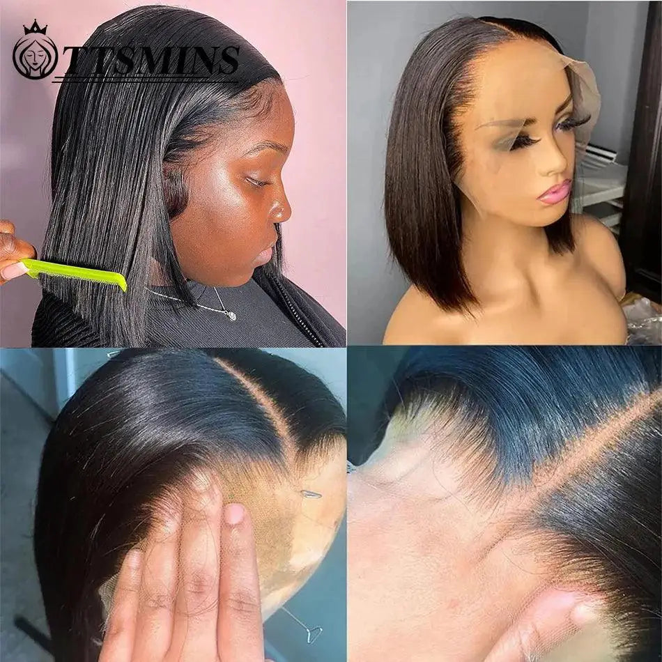 Bone Straight Bob Human Hair Wig 100 Percent Remy Brazilian