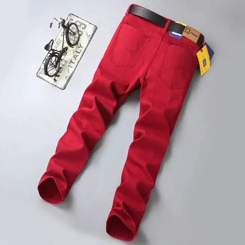 Spring Men Slim Jeans Classic Style Straight Denim Pants