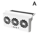 Solar Powered Car Window Vent Fan With 3 Outlets USB Powered Quick Cooling