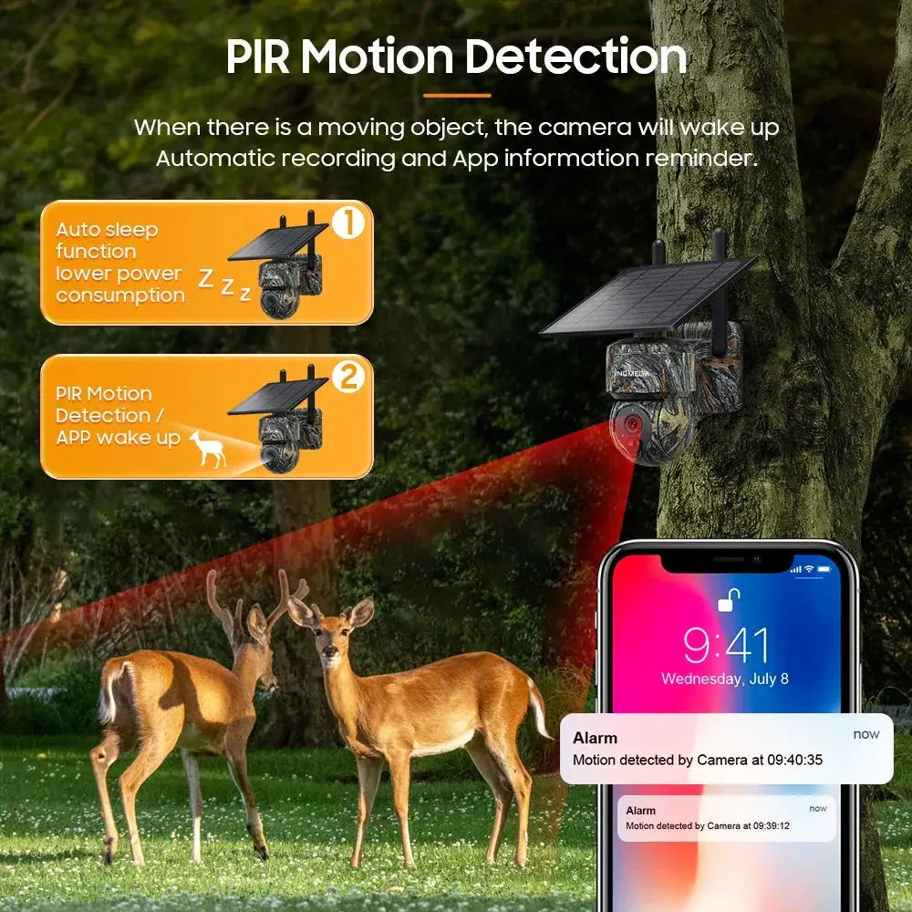 INQMEGA Solar 4G Outdoor Security Camera With Solar Panel