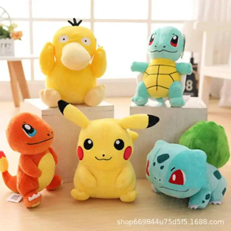 Pokemon Plush Toys 20cm Pikachu Raichu Jenny Turtle Set