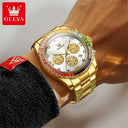 Olevs Men Rainbow Dial Quartz Watch