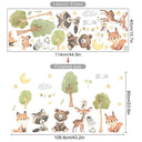 Forest Animals Cartoon Door Sticker Charming Watercolor Decor