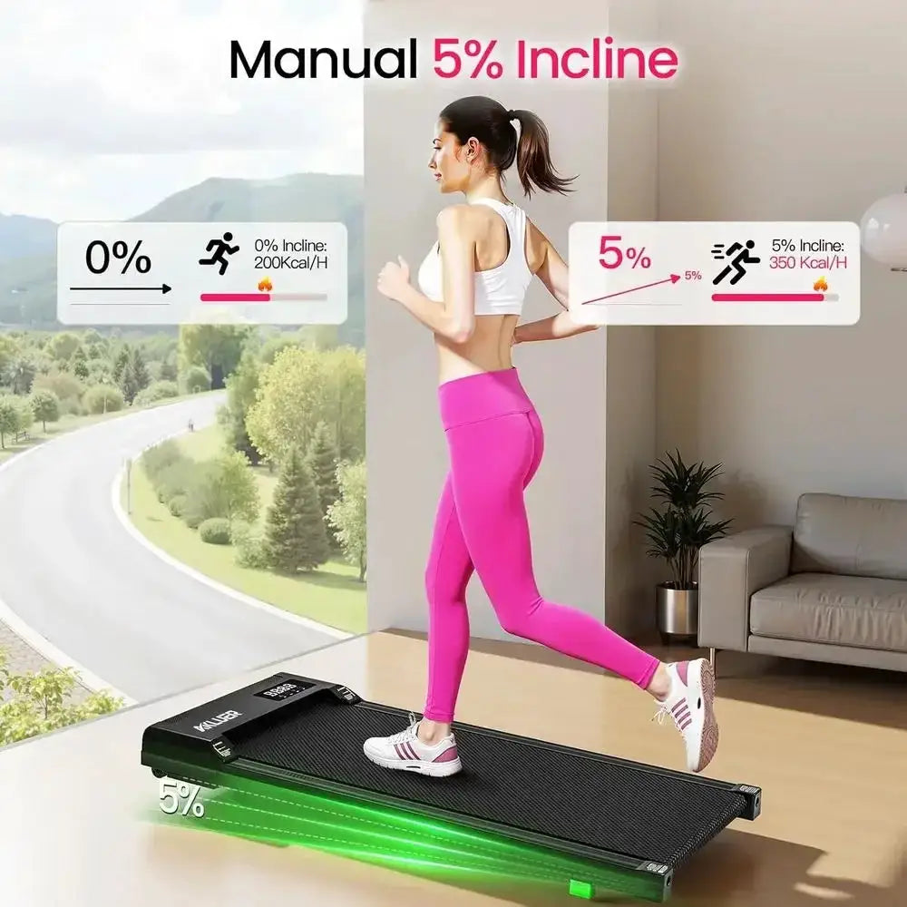 Compact Desk Treadmill, Portable Mini Walking Pad, 2.5HP, 330lbs Capacity, Ideal for Home or Office Spaces
