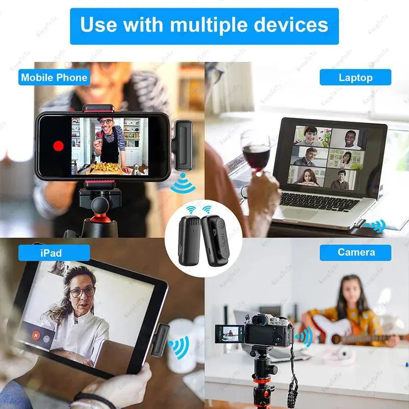 Wireless Lavalier Microphone Crystal Clear Audio Long Range