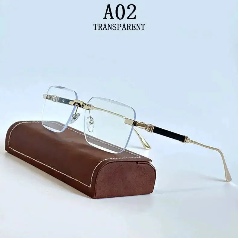 Rimless Square Sunglasses with UV Shield — product view