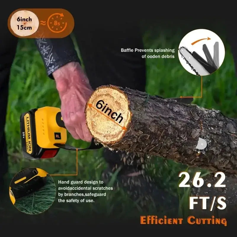 Cordless Brushless Chainsaw 18V and 20V Battery Powered