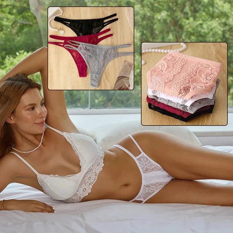 Lace Waist Belt Thong Panties for Seductive Comfort