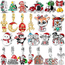 Merry Christmas Charm Bead Sterling