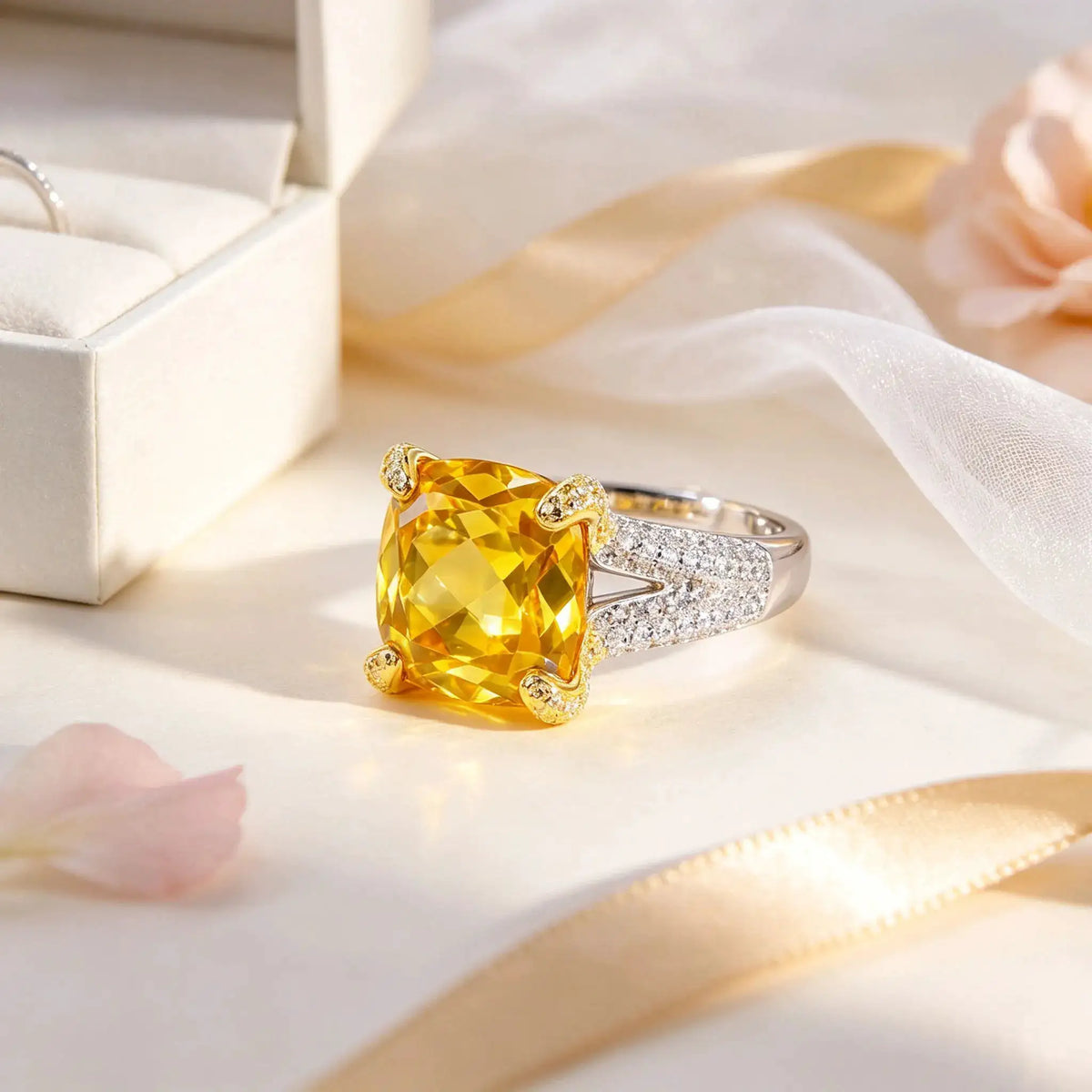 Yellow Moissanite Sterling Ring — product image 4