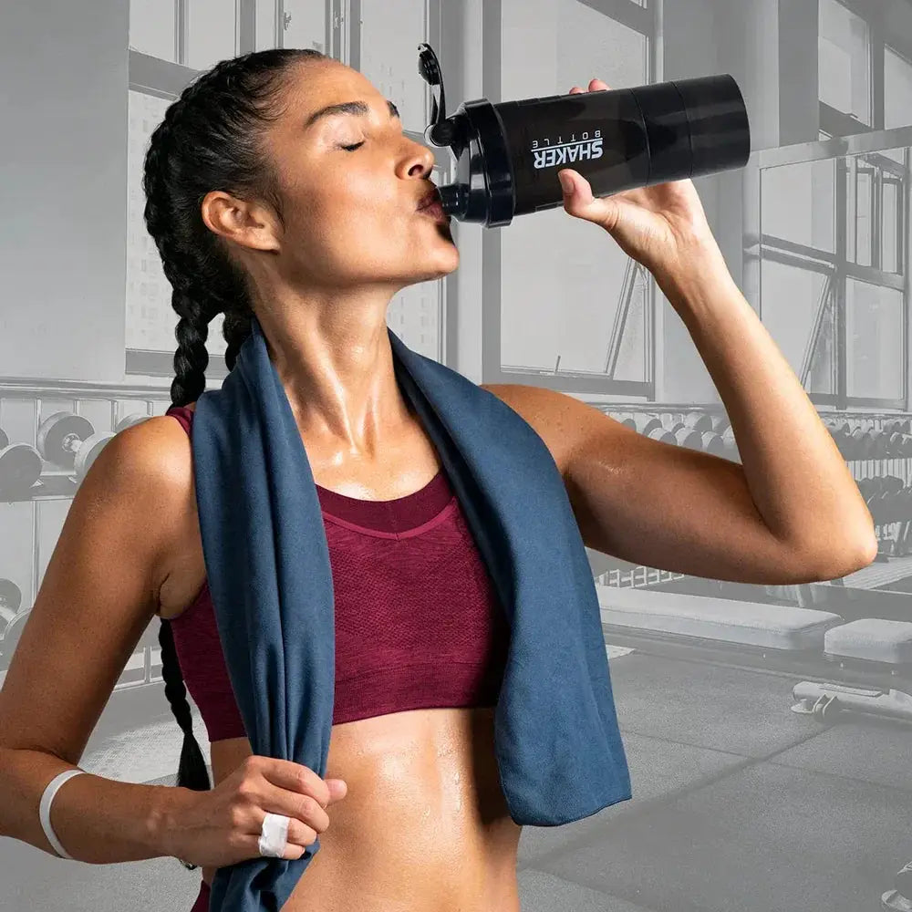 3 Layer Shaker Protein Bottle For Body Building And Exercise