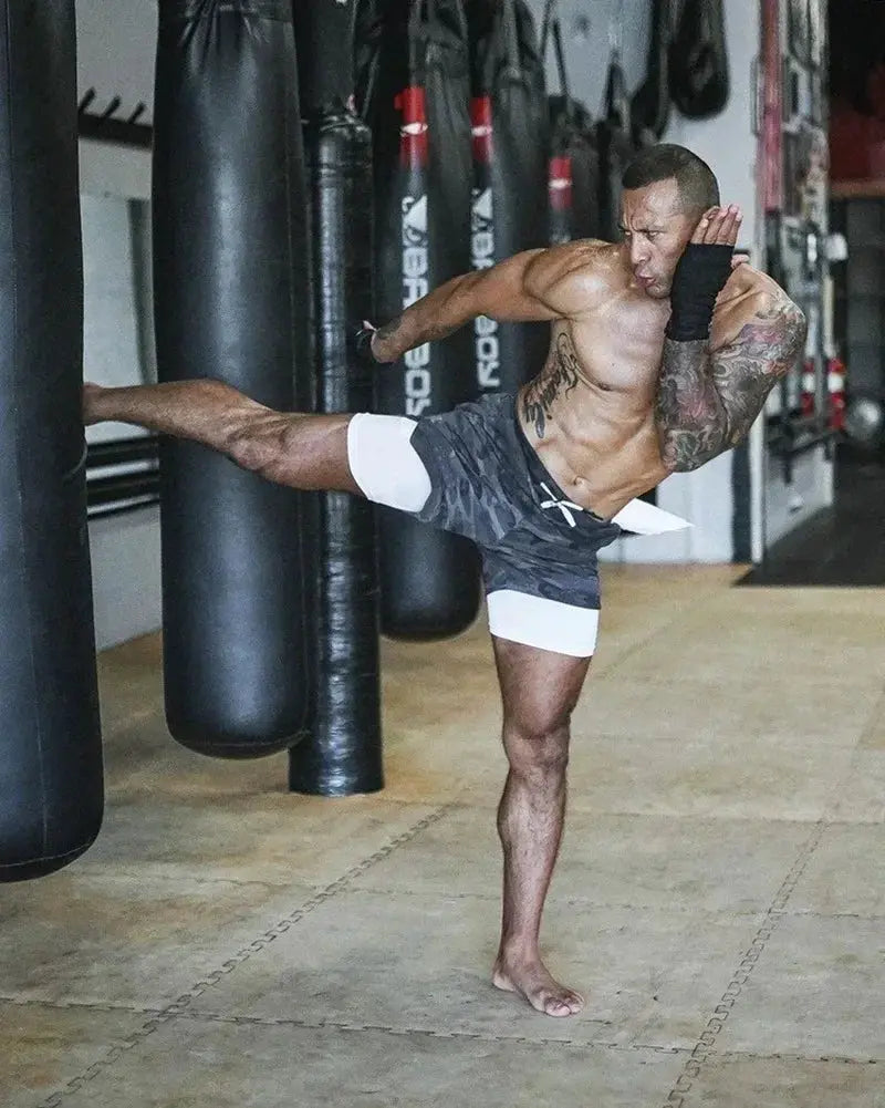Men's 2-In-1 Camo Gym Shorts Breathable For Summer Workouts