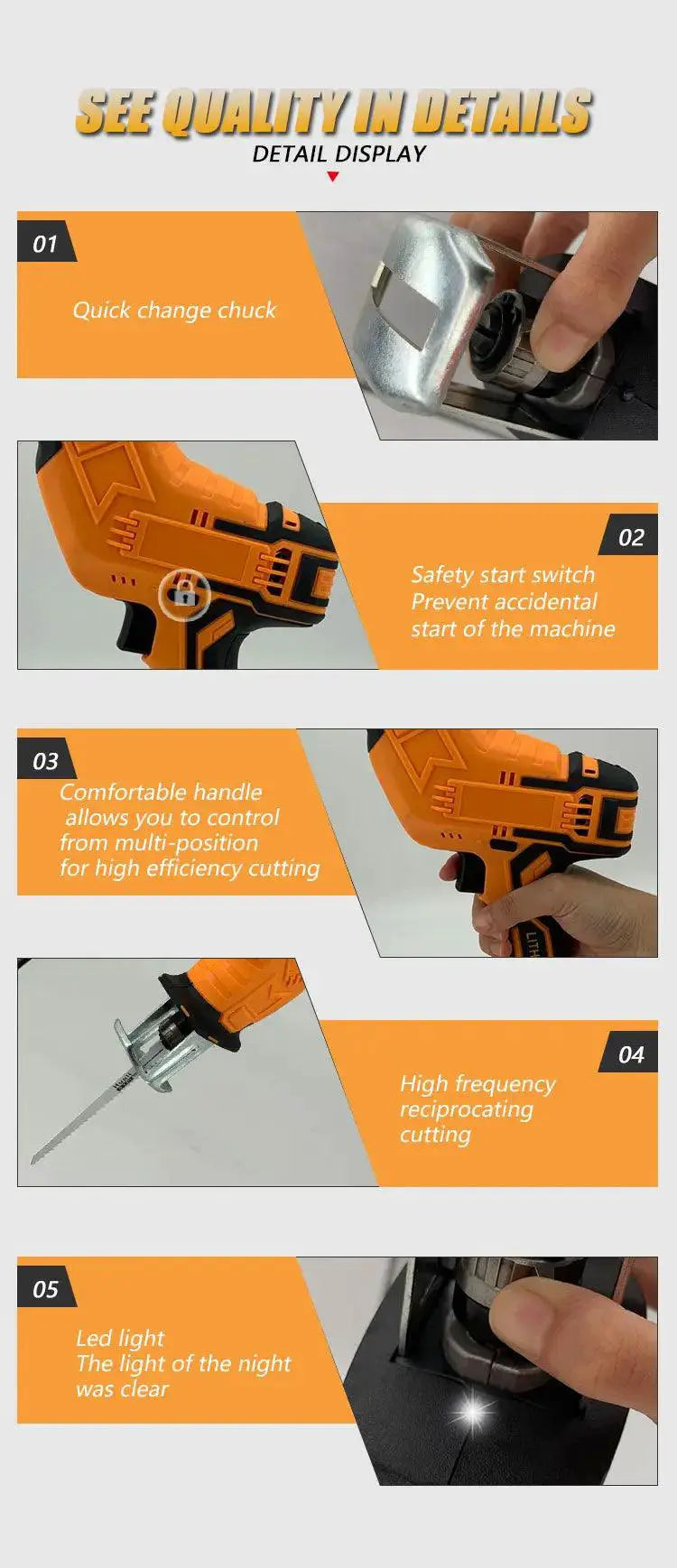 Cordless Recip Saw - Pros Fast Cuts — product view 10