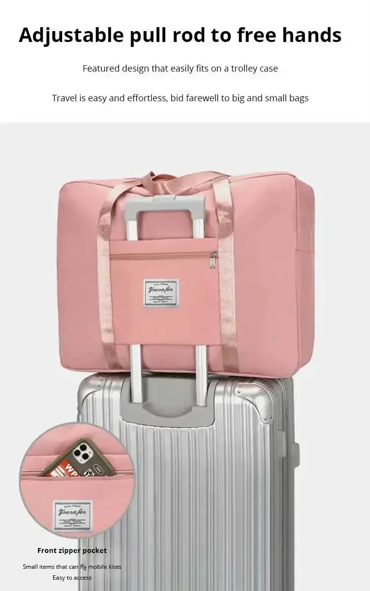 Pink Blue Grey Travel Large Capacity Zipper Gym Handbag - OurLum.com
