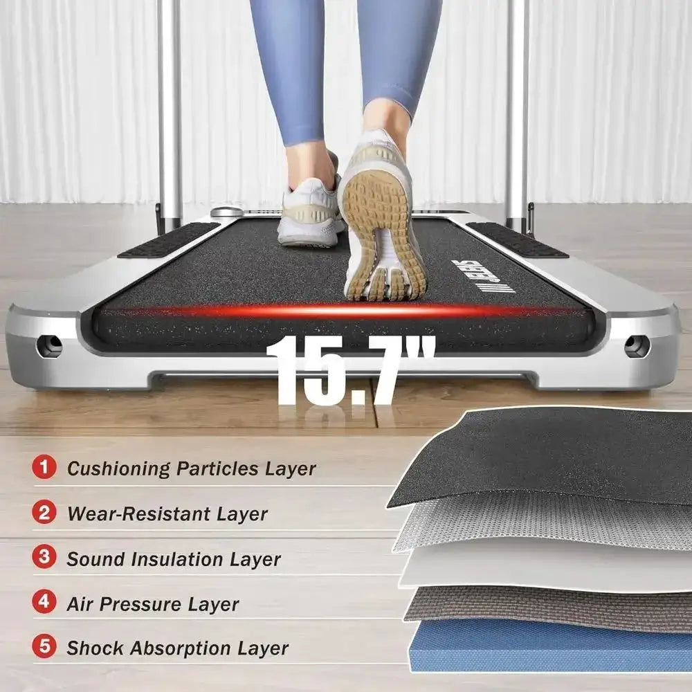 Portable 2-in-1 Incline Walking Pad Treadmill, 330 lbs Capacity, 2.5HP Motor, Gesture Control