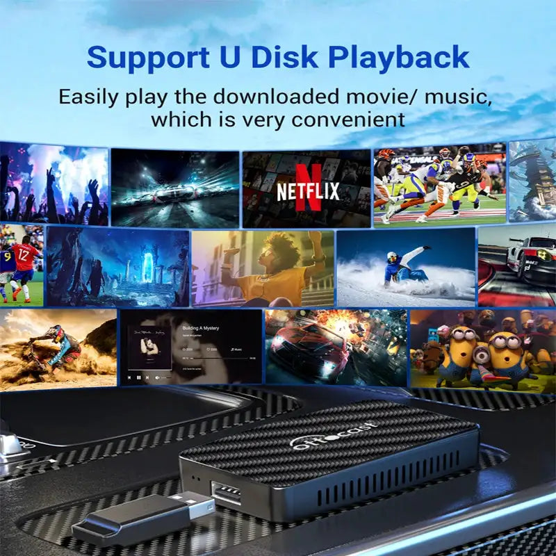 OTTOCAST Play2Video Pro Android Ai Box Pro Built in YouTube Netflix Tiktok IPTV Wired to Wireless CarPlay Car Accessories