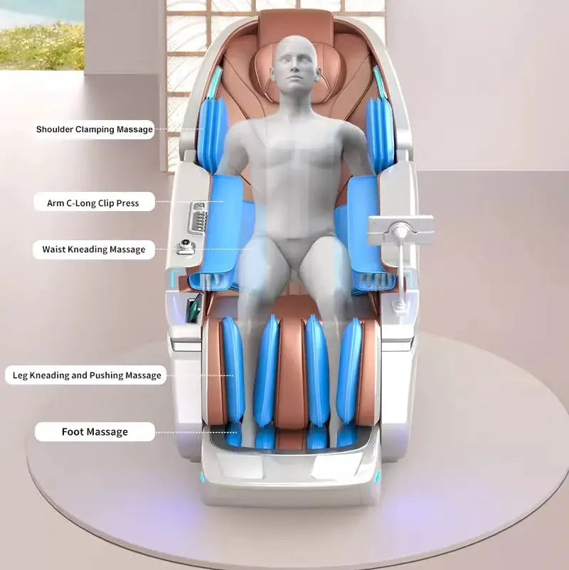 4D Luxury Intelligent Massage Chair Zero Gravity Space Cabin Full Body Electric Foot Massage Home Relax Recliner