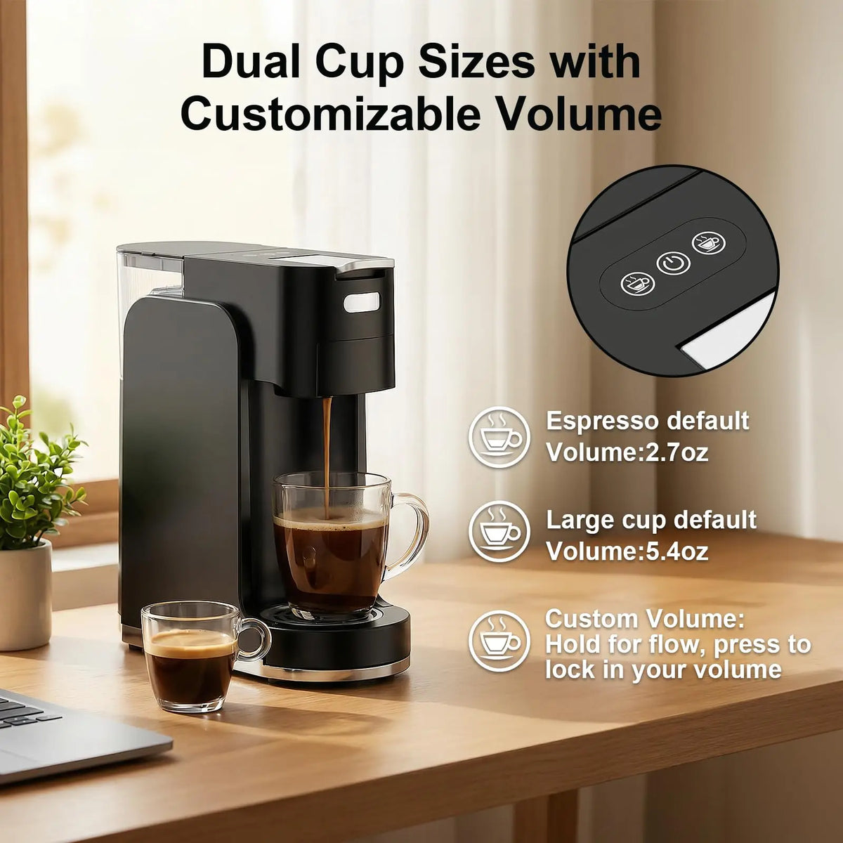 Single Serve Coffee Machine, Hot and Iced Coffee Maker — product view 5