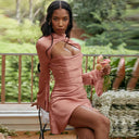 Elegant White Satin Bodycon Dress Summer Fashion Statement