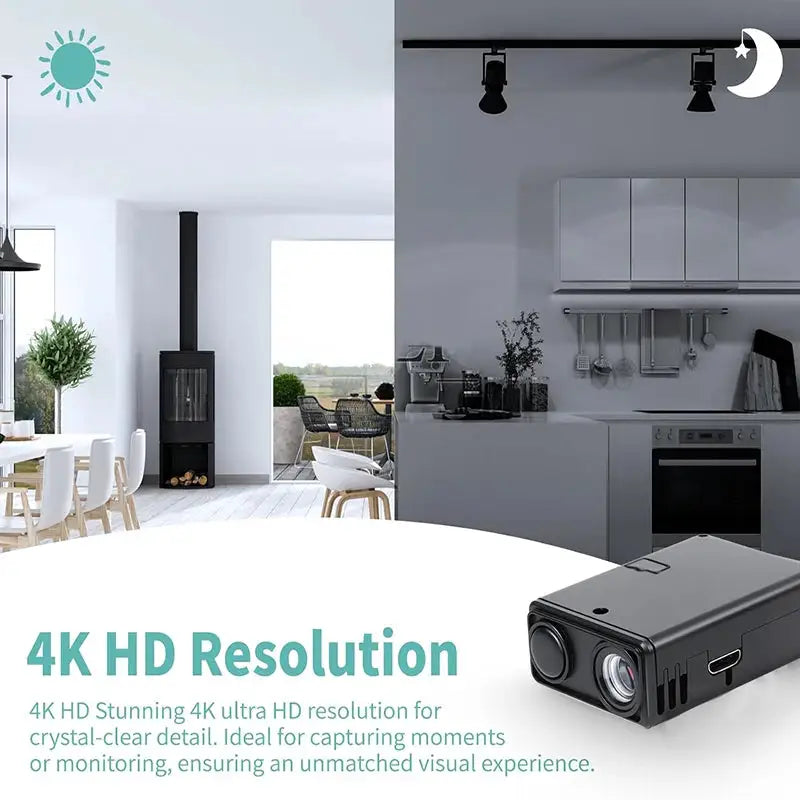 Lenovo 4K Camera WiFi Wireless Monitor Night Vision Remote Motion Detecting Camcorders Security Protection Indoor Surveillance