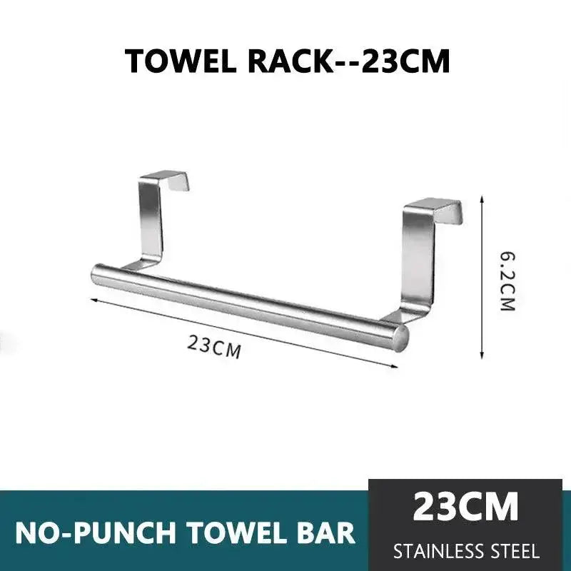 Stainless Steel Over Door Towel Rack Kitchen Organizer