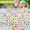 Vibrant Cartoon Kids Temporary Tattoos - 12 Fun Animal Packs